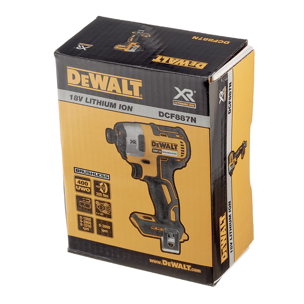 Шуруповерт аккумуляторный DeWalt DCF887N-XJ 18В Li-Ion без АКБ и ЗУ