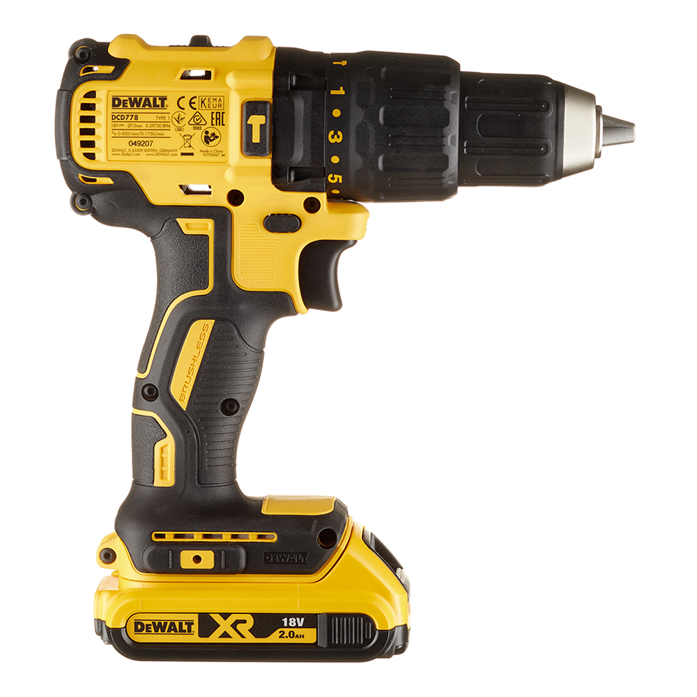 фото Дрель-шуруповерт аккумуляторная ударная dewalt dcd778d2t 18в 2х2ач li-ion