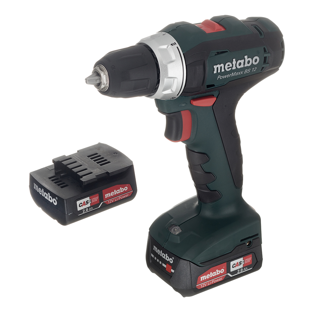 Дрель-шуруповерт аккумуляторная Metabo PowerMaxx BS 12 (601036500) 12В 2х2Ач Li-Ion