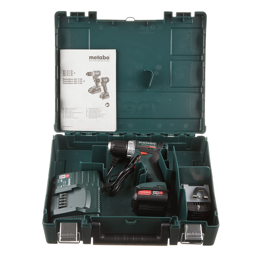 Дрель-шуруповерт аккумуляторная Metabo PowerMaxx BS 12 BL (601038500) 12В 2х2Ач Li-Ion