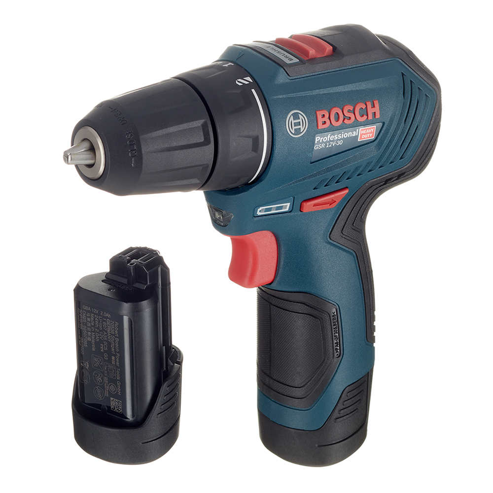 Дрель-шуруповерт аккумуляторная Bosch GSR 12V-30 (06019G9020) 12В 2х2Ач Li-Ion