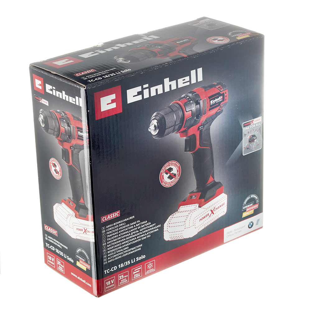 фото Дрель-шуруповерт аккумуляторная einhell pxc tc-cd 18/35 li - solo (4513927) 18в li-ion без акб и зу