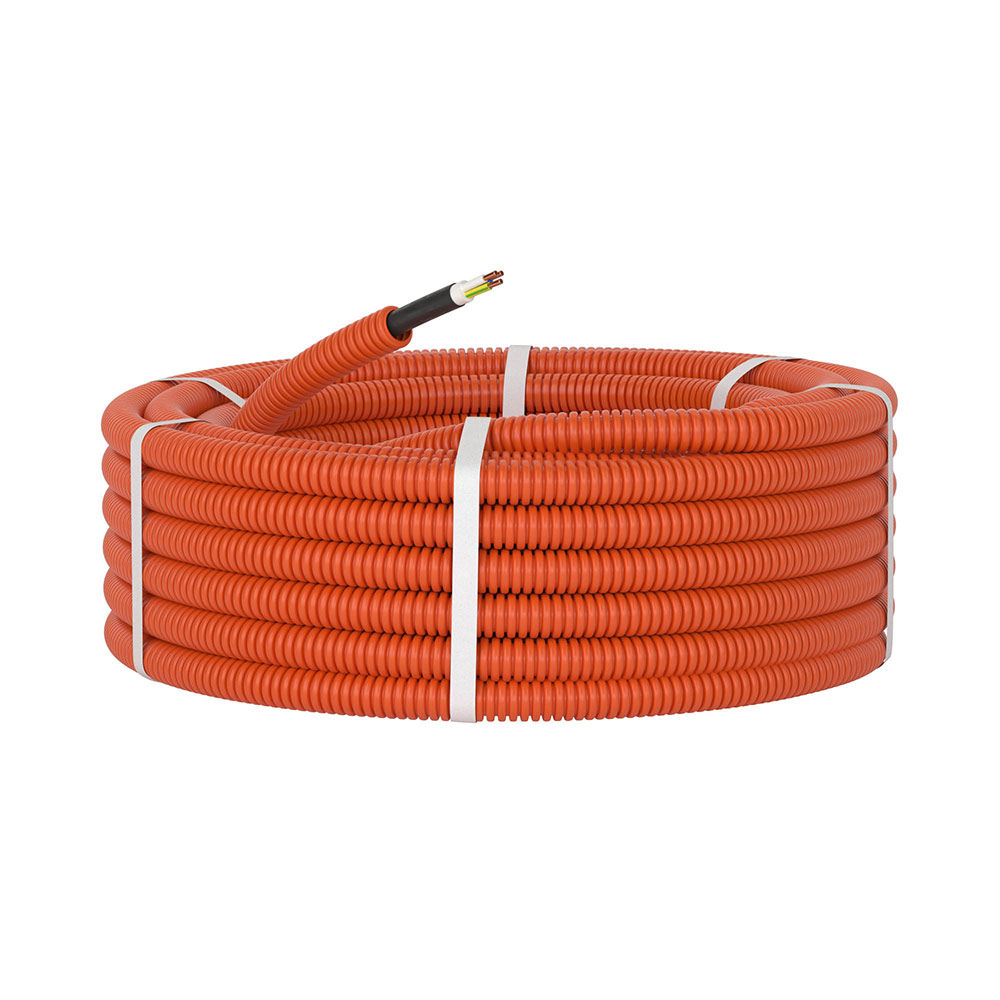 Труба гофрированная ПНД с кабелем ВВГнг-LS 3х1,5 16 мм DKC оранжевая (50 м) от Петрович