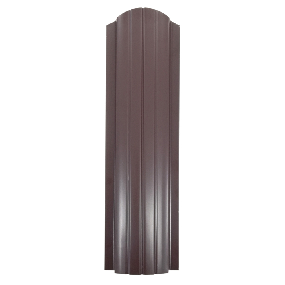 фото Евроштакетник двухсторонний полукруглый 0,45 мм 105х2000 мм коричневый ral 8017 фигурный срез
