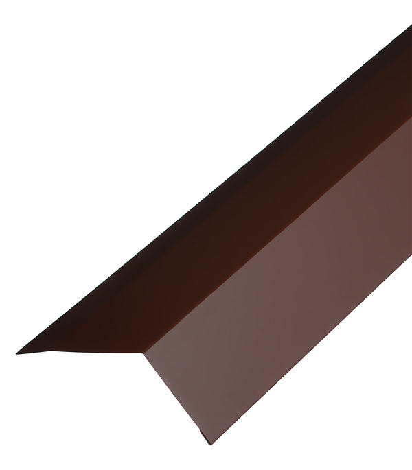 фото Планка карнизная для металлочерепицы 100х65 мм 2 м коричневая ral 8017