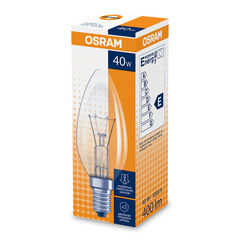 Лампа накаливания Osram CLAS B CL 40 Вт E14 свеча 400 Лм 2700К теплый свет 230 В прозрачная