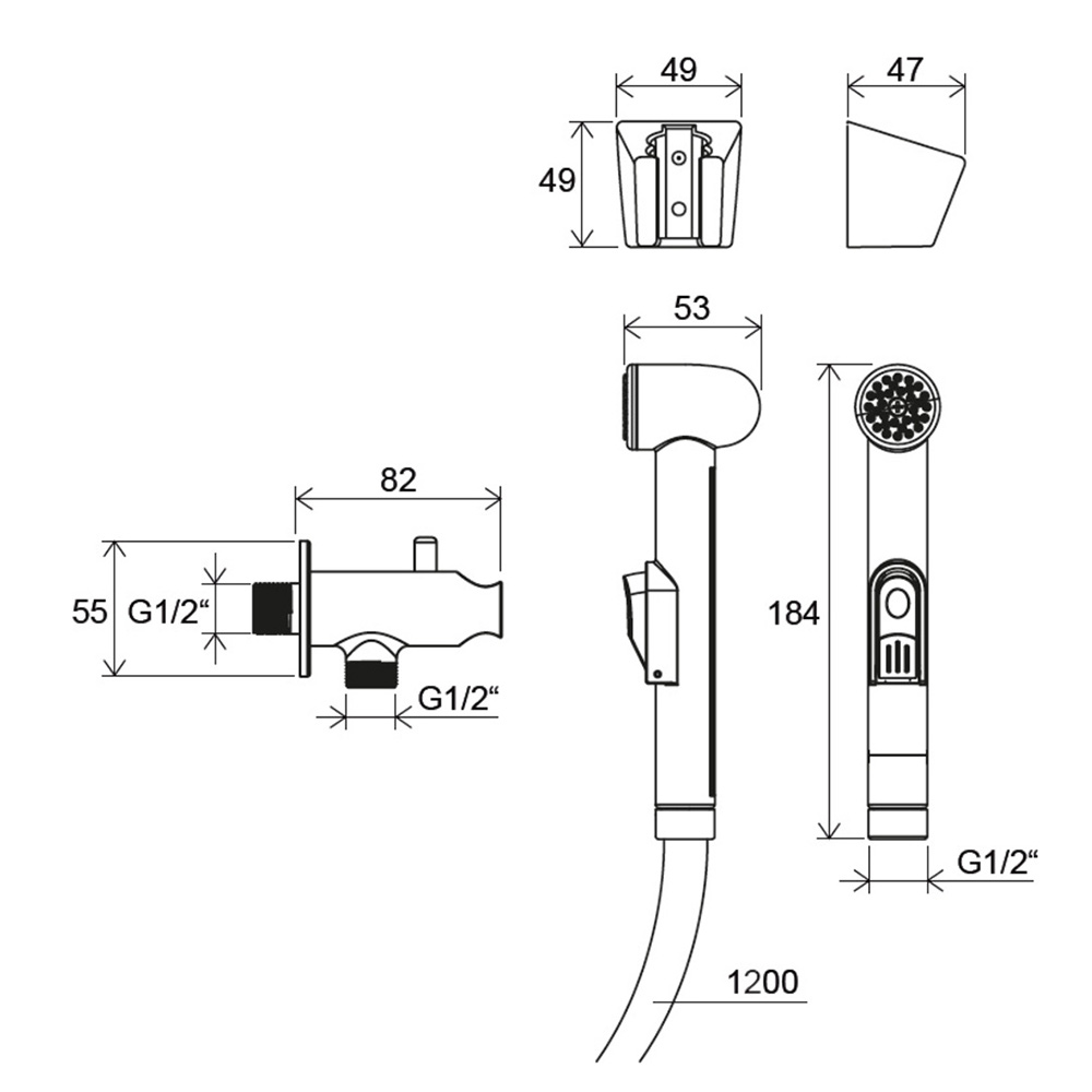 

Гигиеническая лейка RAVAK BM 040.00 X070077 с запорным вентелем и со шлангом, Хром