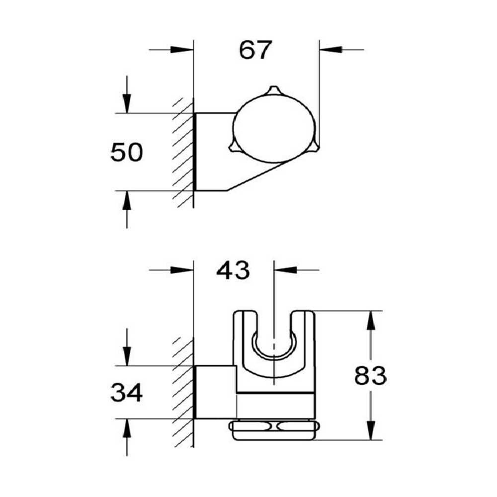 фото Держатель для лейки grohe relexa plus 28623000 с регулировкой наклона