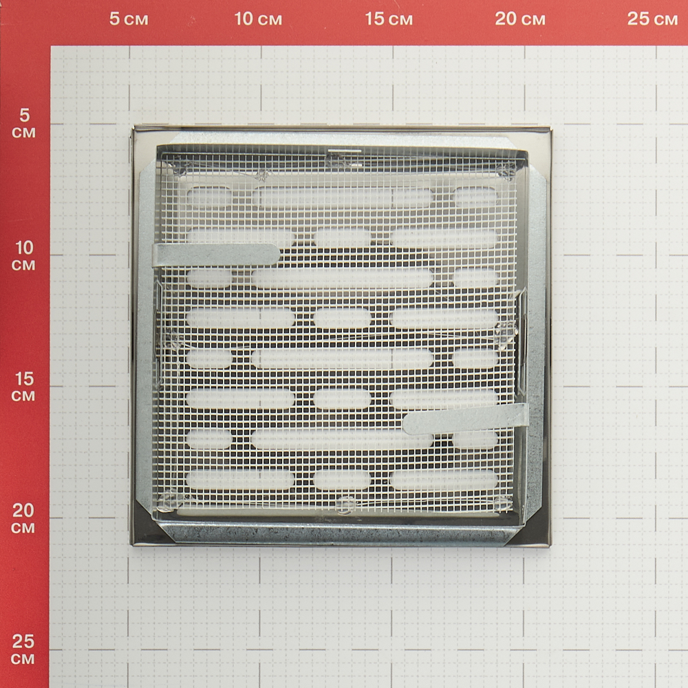 фото Решетка вентиляционная нержавеющая сталь awenta mn1n 140х140 мм с сеткой
