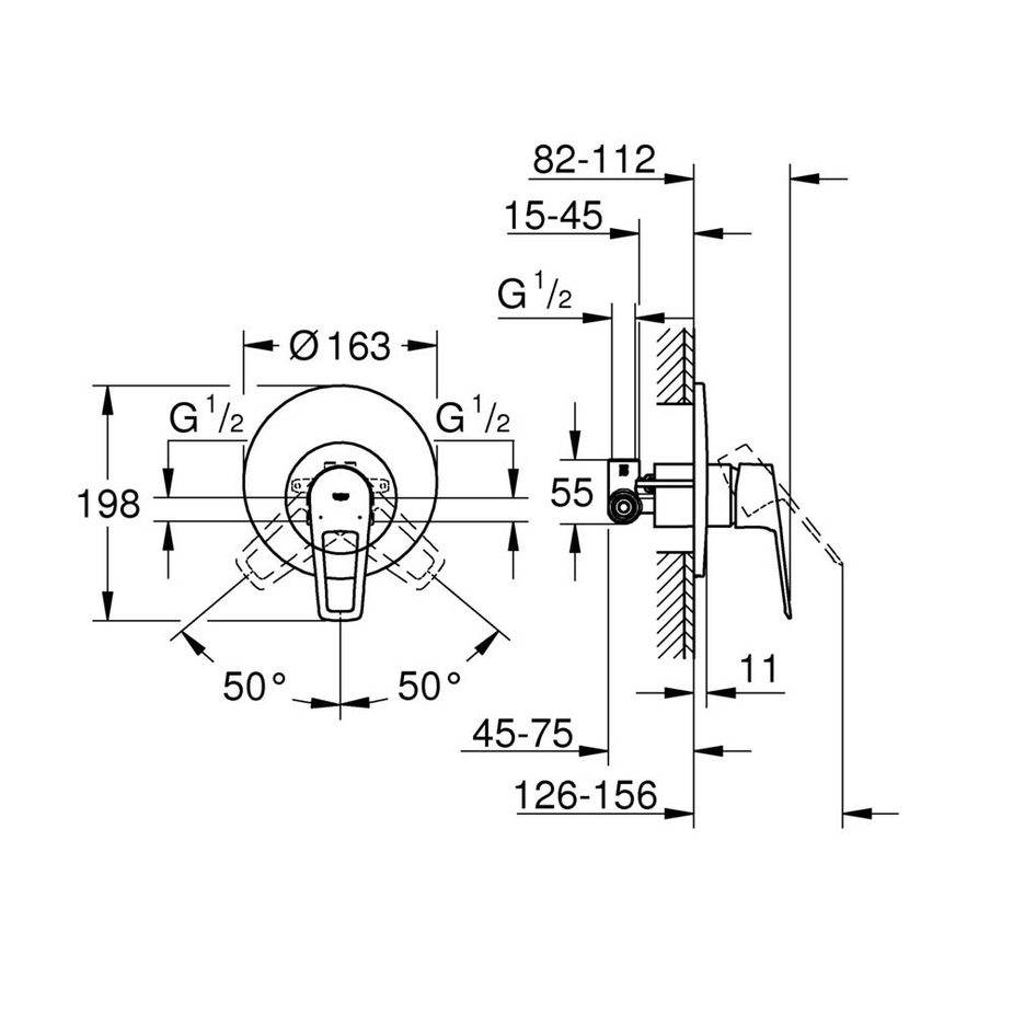 Смеситель для гигиенического душа grohe bauloop однорычажный скрытый монтаж