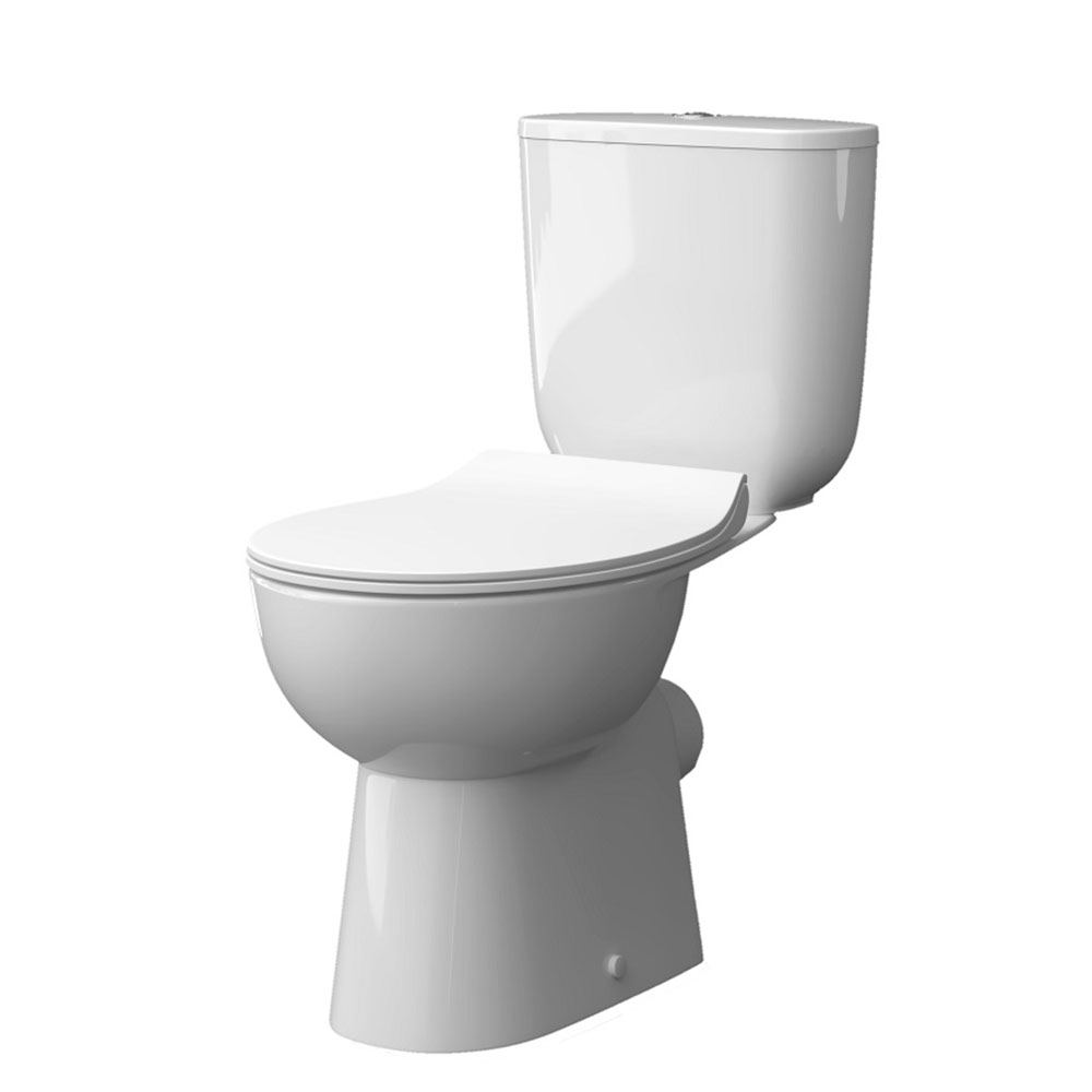 

Унитаз-компакт KERAMIN Гольф R МЛ Дуал с горизонтальным выпуском безободковый с сиденьем дюропласт микролифт, Белый