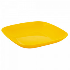 Тарелка пластиковая Алеана 250х250х30 мм темно-желтая