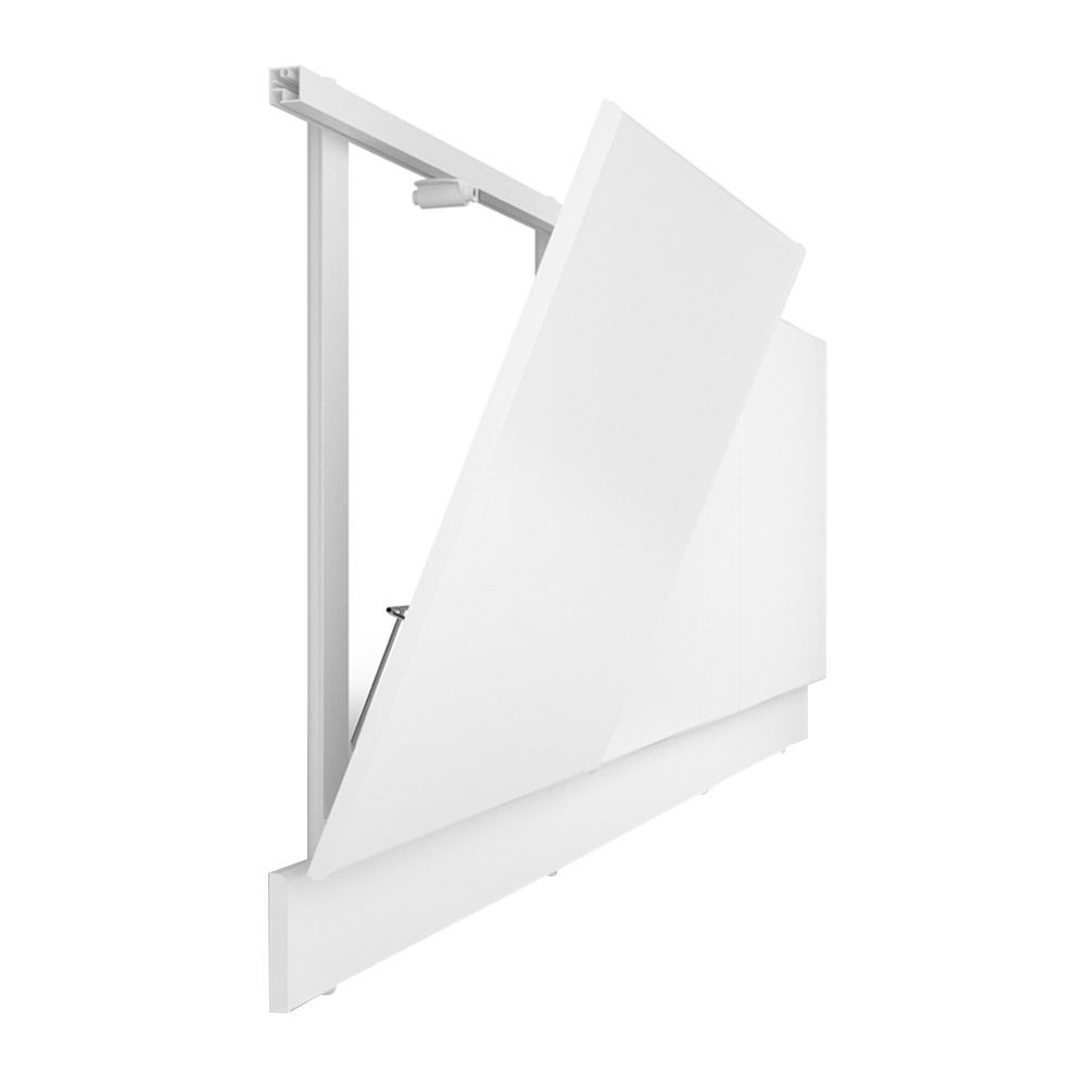 фото Экран под ванну пластиковый метакам primo 150 см пвх панель 10 мм с откидными дверцами с корзинами белый