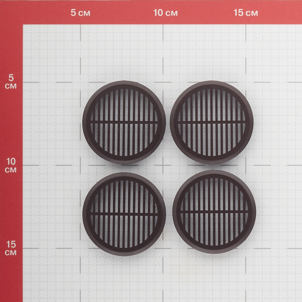 фото Решетка вентиляционная пластиковая переточная era круглая d50 мм с фланцем d45 мм коричневая (4 шт.)