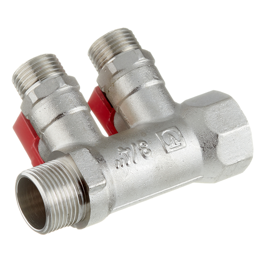 Коллектор VALTEC (VTc.580.N.0502) 3/4 ВР(г) х 2 выхода 1/2 НР(ш) х 3/4 ...