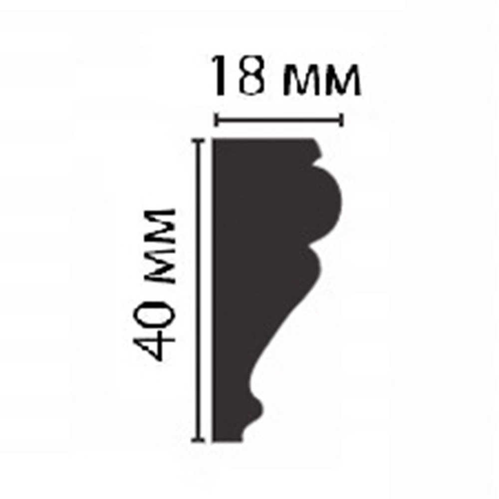 

Молдинг из полистирола 40х18х2400 мм Decomaster дуб белый