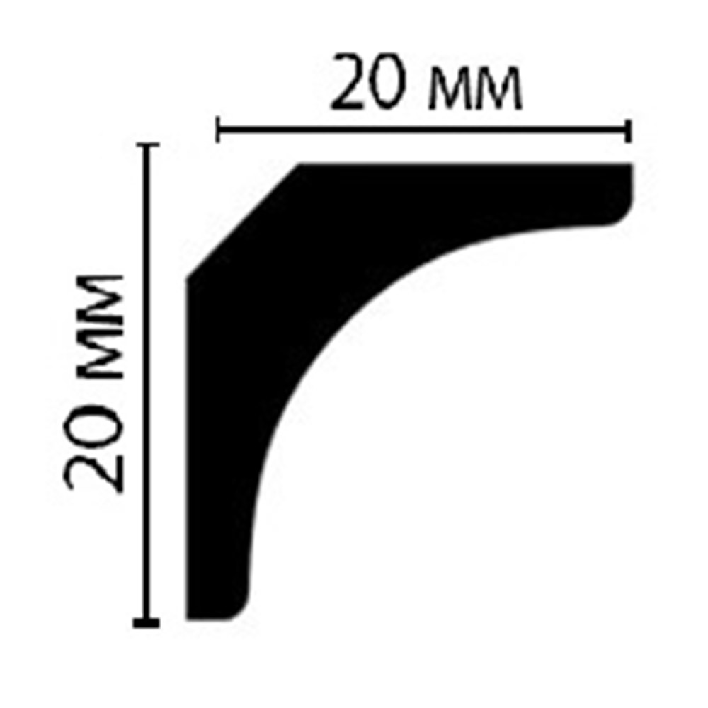 фото Плинтус из полистирола 20х20х2400 мм decomaster белый