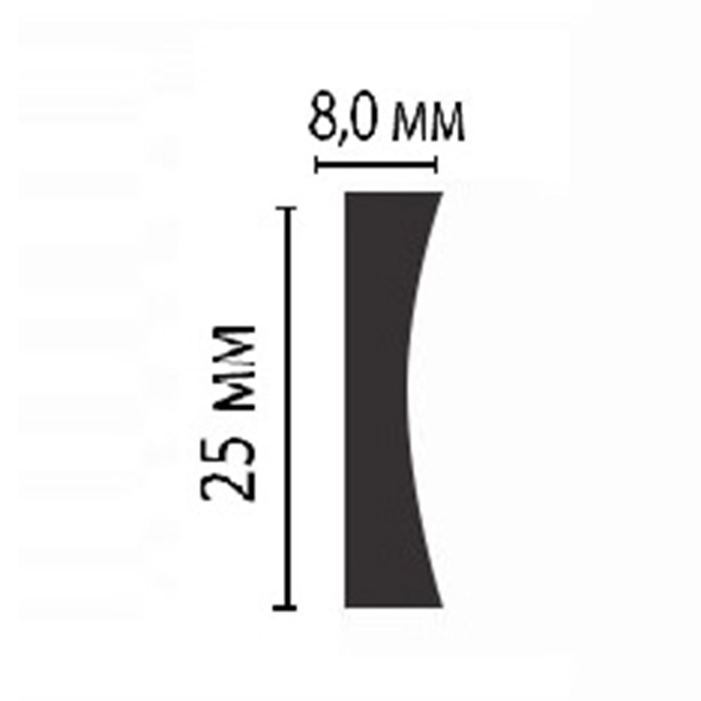 

Молдинг из полистирола 25х8х2400 мм Decomaster белый
