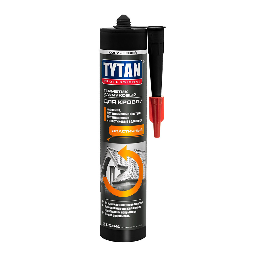 Герметик кровельный каучуковый Tytan Professional коричневый 310 мл герметик кровельный каучуковый tytan professional прозрачный 310 мл