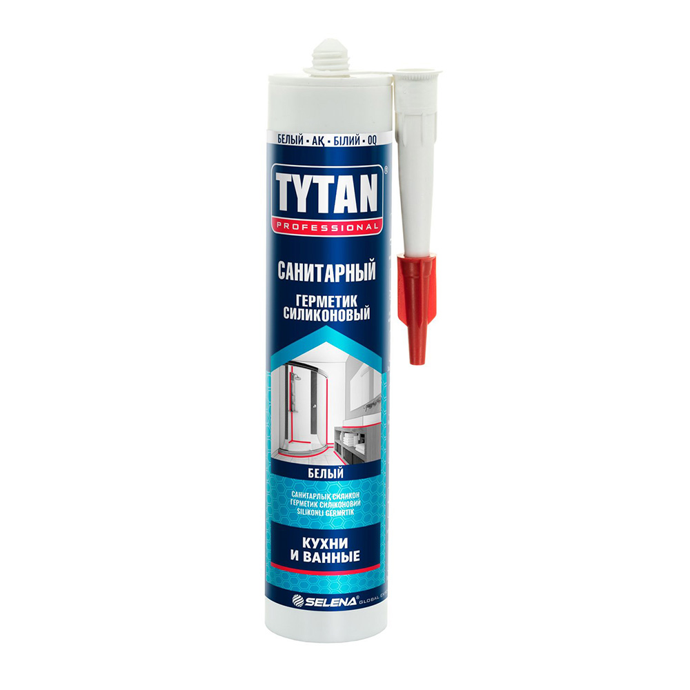 Герметик силиконовый санитарный Tytan Professional белый 280 мл tytan professional санитарный герметик силиконовый белый 85 мл 17601