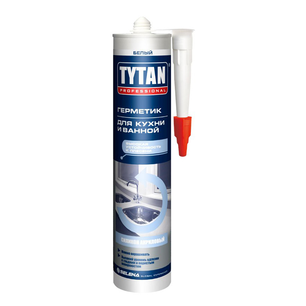 Герметик силикон-акриловый для кухни и ванной Tytan Professional белый 310 мл