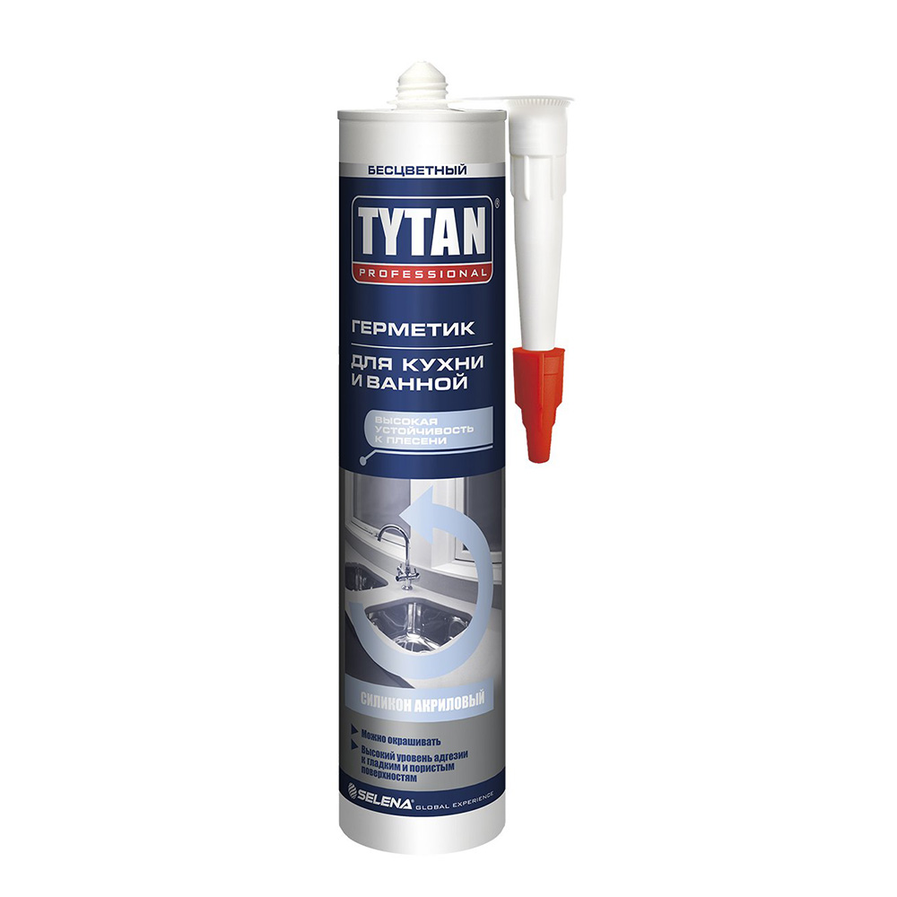 Герметик силикон-акриловый для кухни и ванной Tytan Professional прозрачный 310 мл