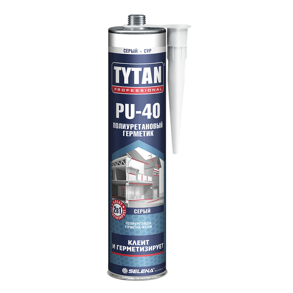 Герметик полиуретановый Tytan Professional PU 40 серый 310 мл герметик полиуретановый tytan professional pu 40 16784 310 мл серый