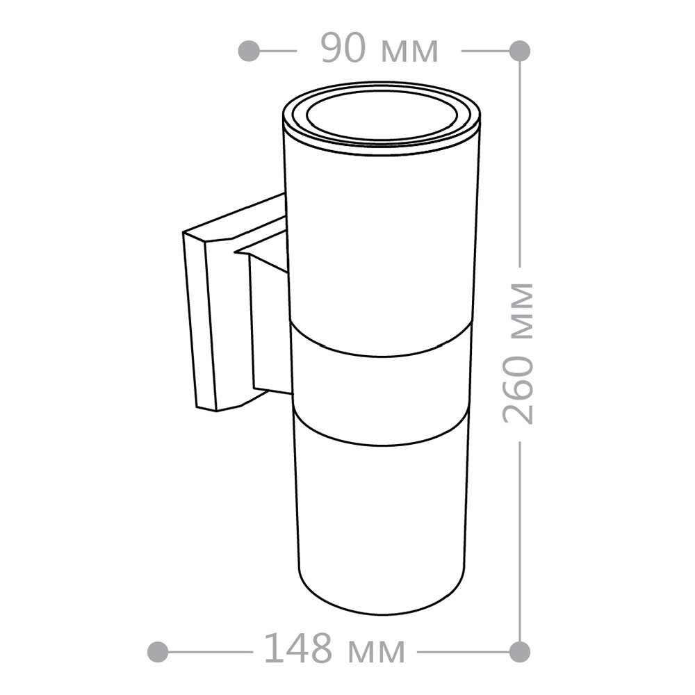фото Светильник уличный настенный feron (6294) e27 60 вт 220 в черный цилиндрический ip54 155х90х260 мм