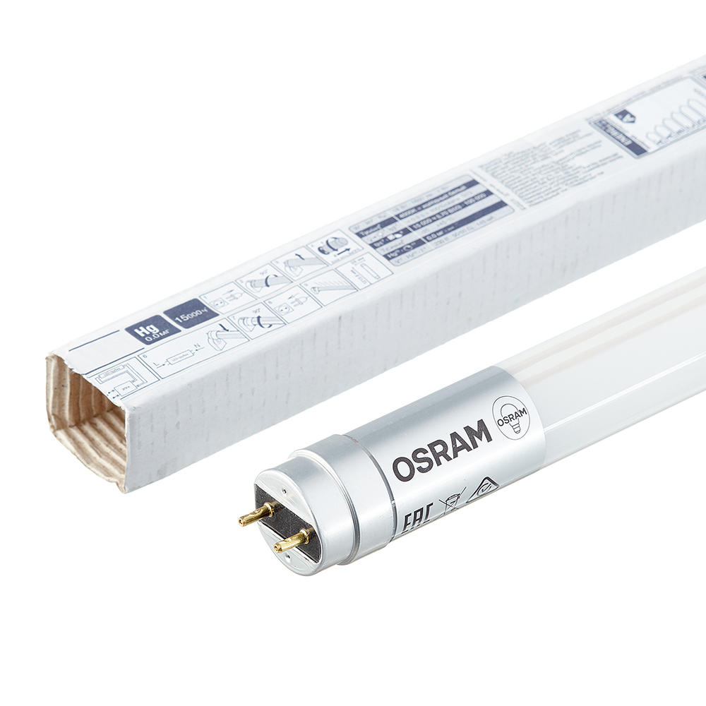 фото Лампа светодиодная osram 18 вт g13 t8 трубка 4000к естественный свет 1200 мм 220-230 в