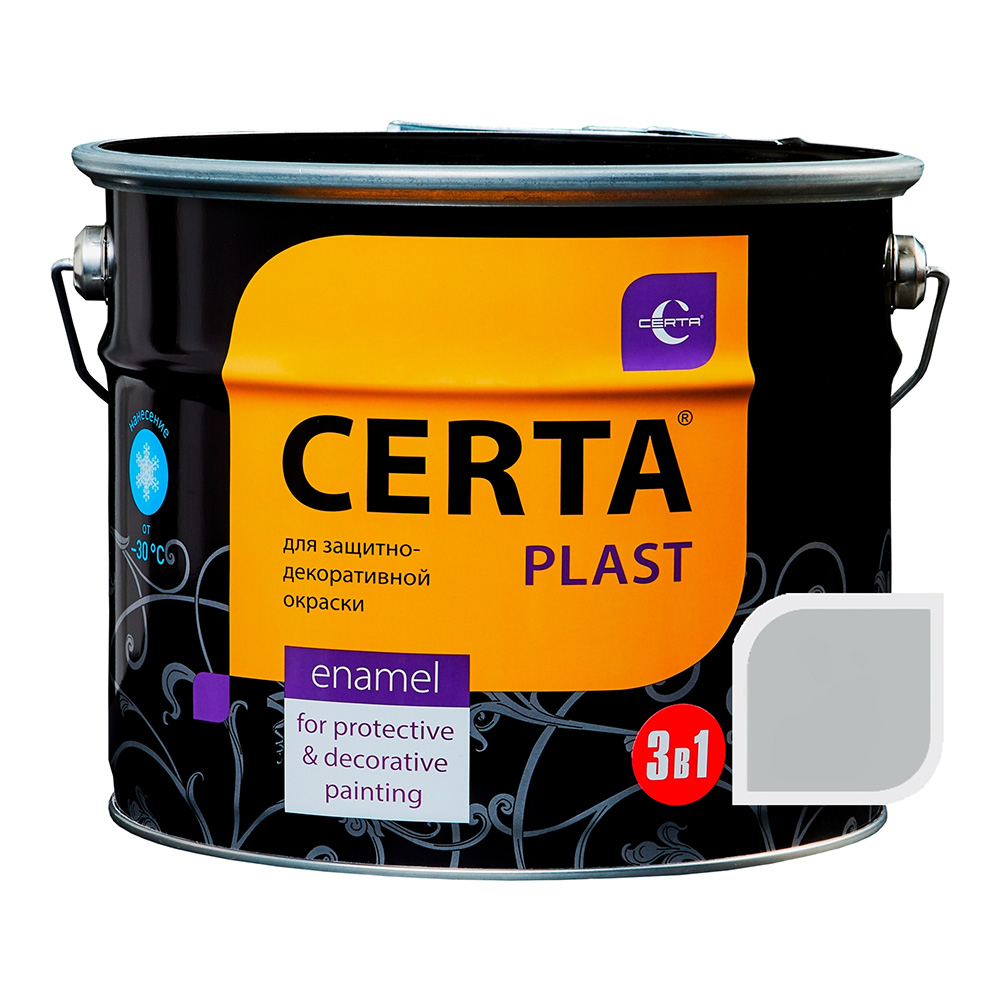

Грунт-эмаль по ржавчине 3 в 1 кремнийорганическая CERTA-PLAST серый 10 кг
