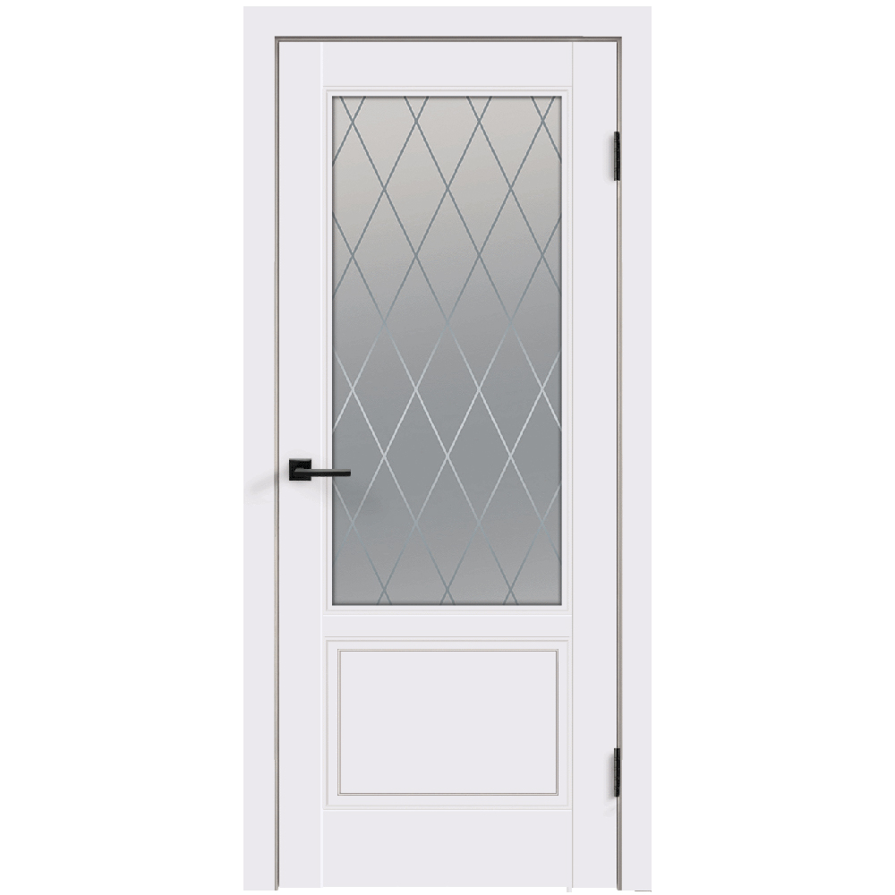 фото Дверное полотно velldoris ольсен белое со стеклом эмаль 800x2000 мм