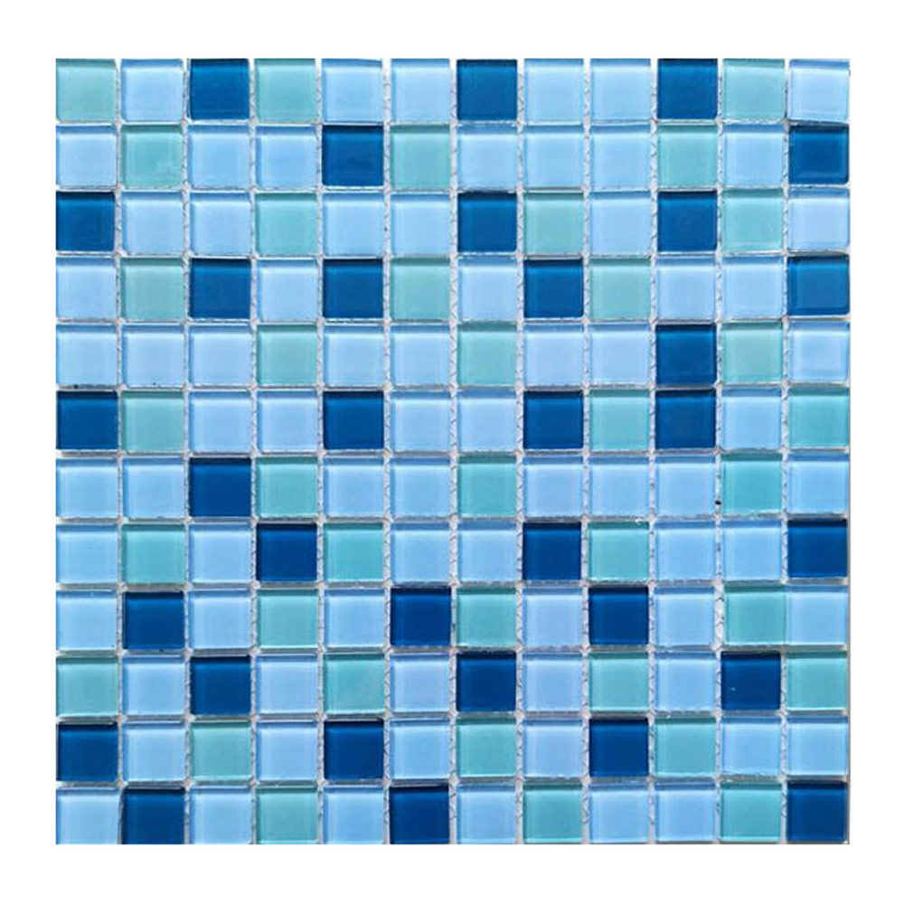 фото Мозаика lavelly crystal синий микс стеклянная 300х300х4 мм глянцевая