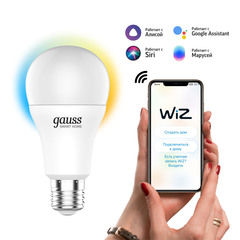 Лампа умная Gauss Smart Home светодиодная диммируемая E27 8,5 Вт теплый/холодный 2700-6500 К IP20 груша