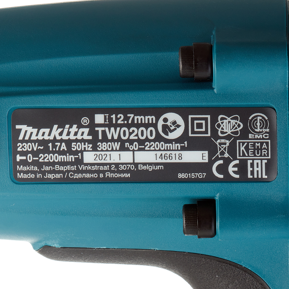 фото Гайковерт ударный makita tw0350 (00005004928) 400 вт