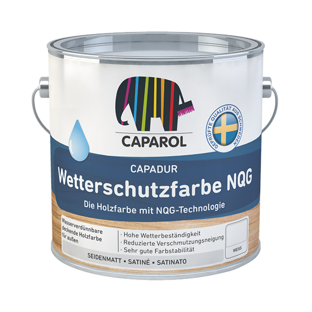 фото Краска водно-дисперсионная для деревянных фасадов caparol capadur wetterschutzfarbe nqg белая база 1 9,6 л