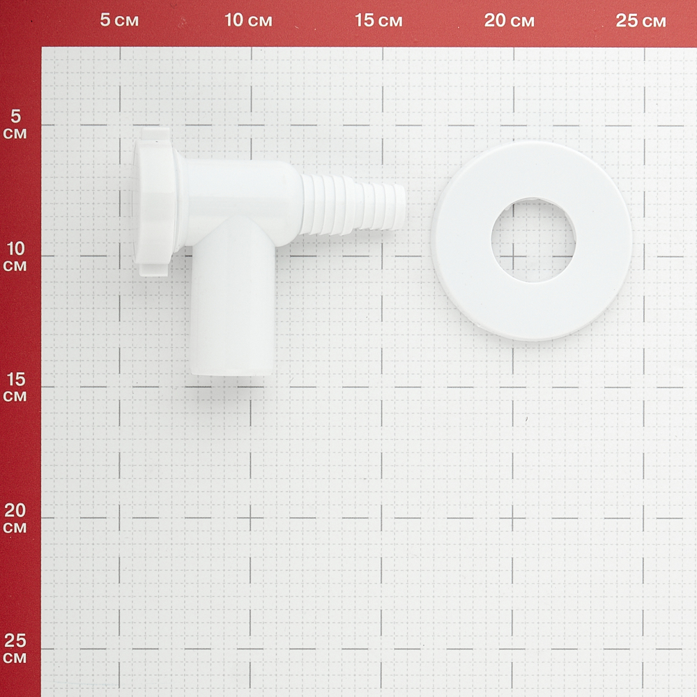 фото Сифон для подключения бытовой техники 32х22 мм пластик белый no name