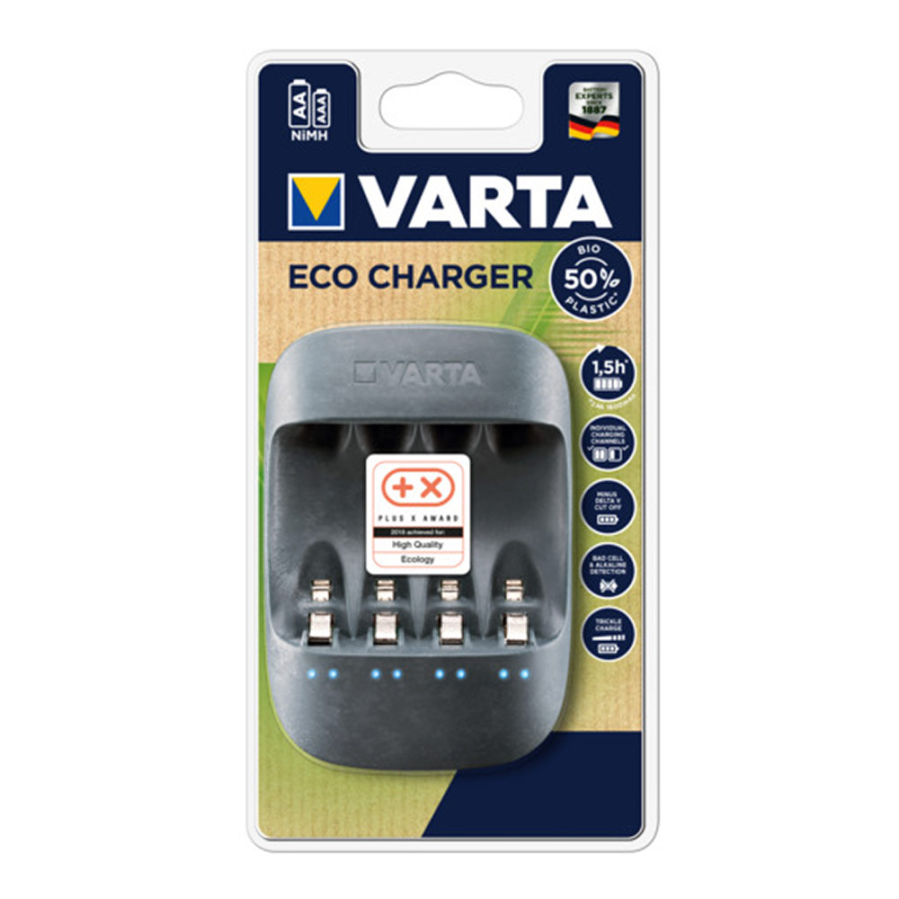 Зарядное устройство VARTA Eco биопластик на 4 аккумулятора