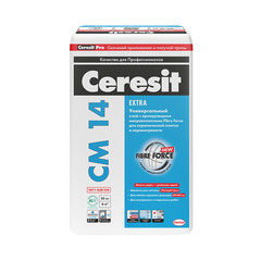Клей для плитки/ керамогранита/ камня Ceresit СМ 14 Extra серый (класс С1) 25 кг