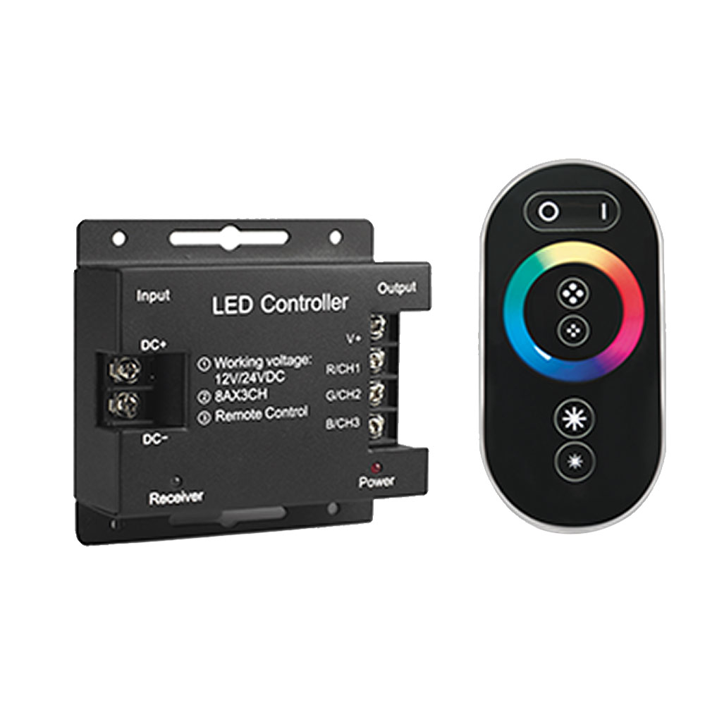 Контроллер для светодиодной ленты RGB Gauss (201113288) 288 Вт 12-24 В IP20 черный контроллер с сенсорным пультом для двухцветной cct led ленты 2 4g rf черный