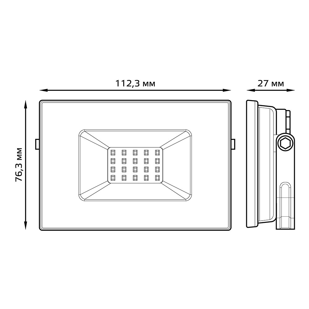 фото Прожектор светодиодный gauss elementary 20 вт 220 в ip65 6500к холодный белый свет плоский корпус