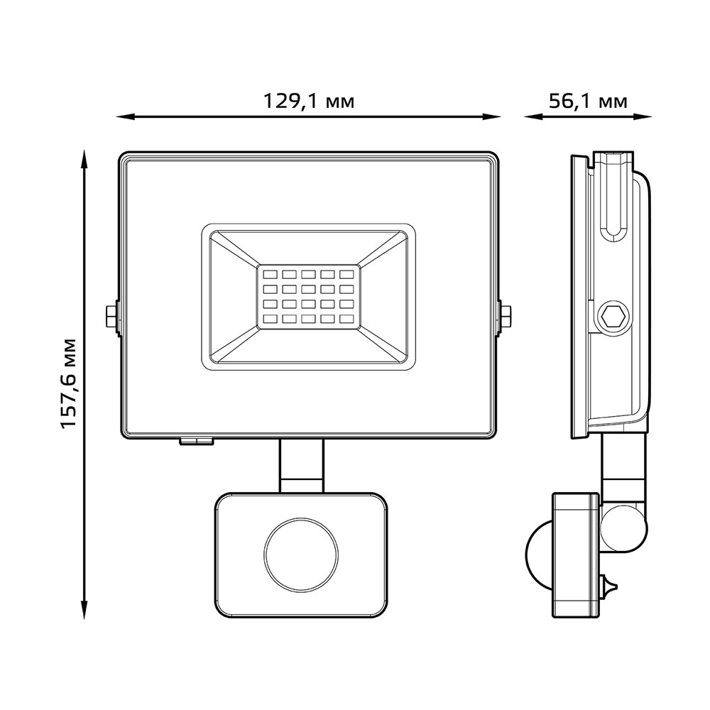 фото Прожектор cветодиодный gauss elementary-s 30 вт 175-265 в ip65 6500к холодный белый свет с датчиком движения черный