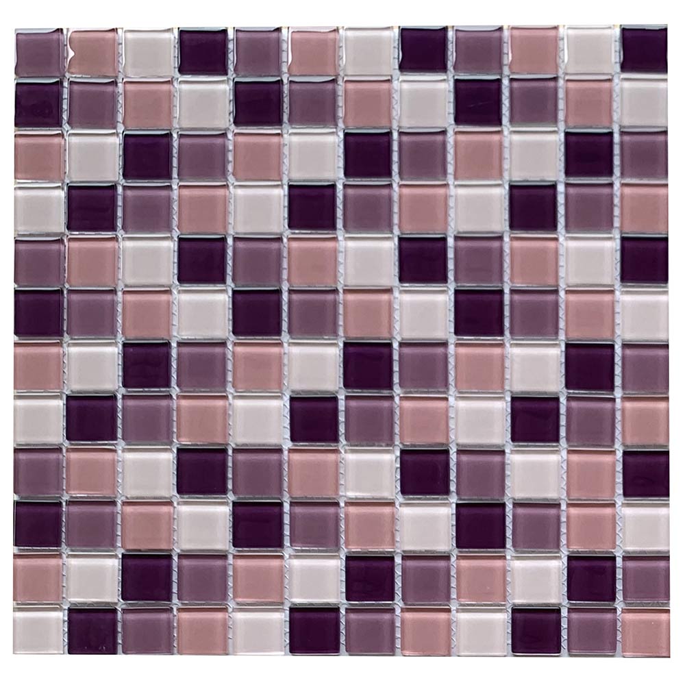 фото Мозаика lavelly crystal фиолетовый микс стеклянная 298х298х4 мм глянцевая
