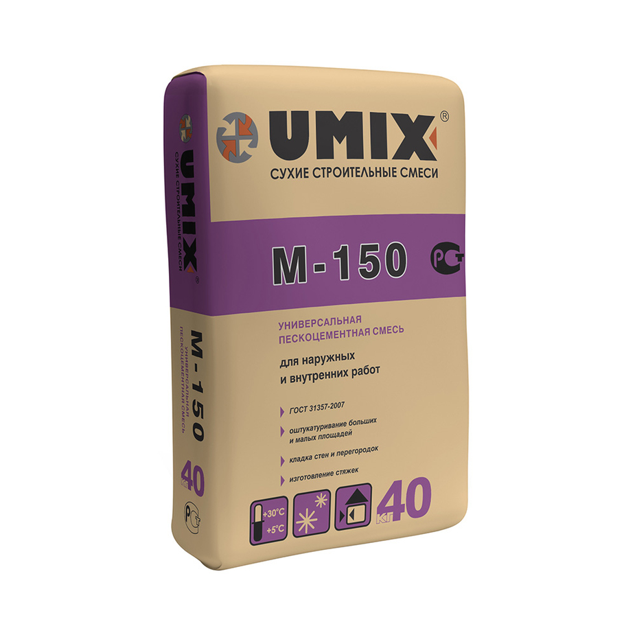 Смесь цементно-песчаная (ЦПС) М150 Umix универсальная 40 кг — купить в ...