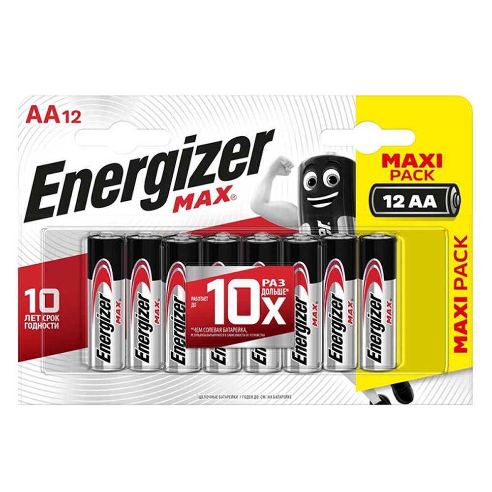 фото Батарейка energizer max plus aaa мизинчиковая lr03 1,5 в (12 шт.)