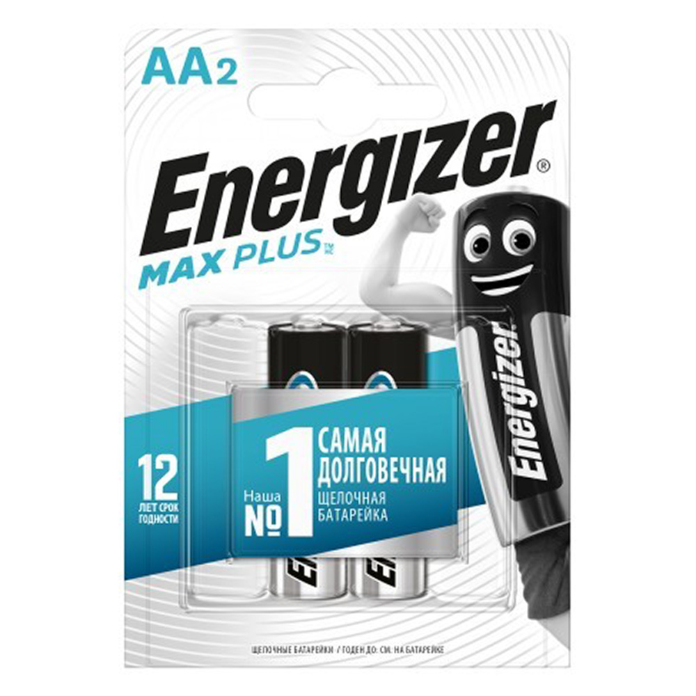Батарейка Energizer Max Plus АА пальчиковая LR6/R6 1,5 В (2 шт.) батарейка aa lr6 energizer max plus 16 шт