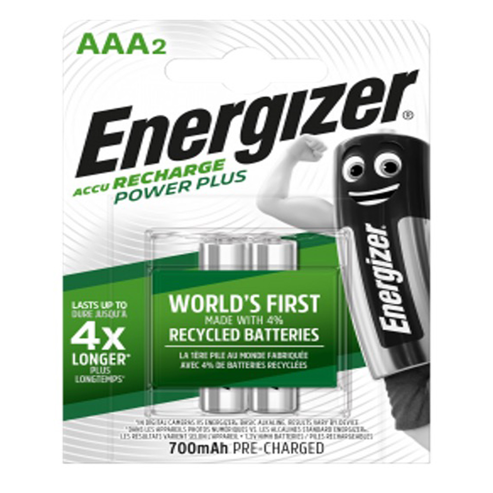 

Аккумулятор Energizer Power Plus AAA мизинчиковый NH12 1,2 В 700 мАч (2 шт.), Серый