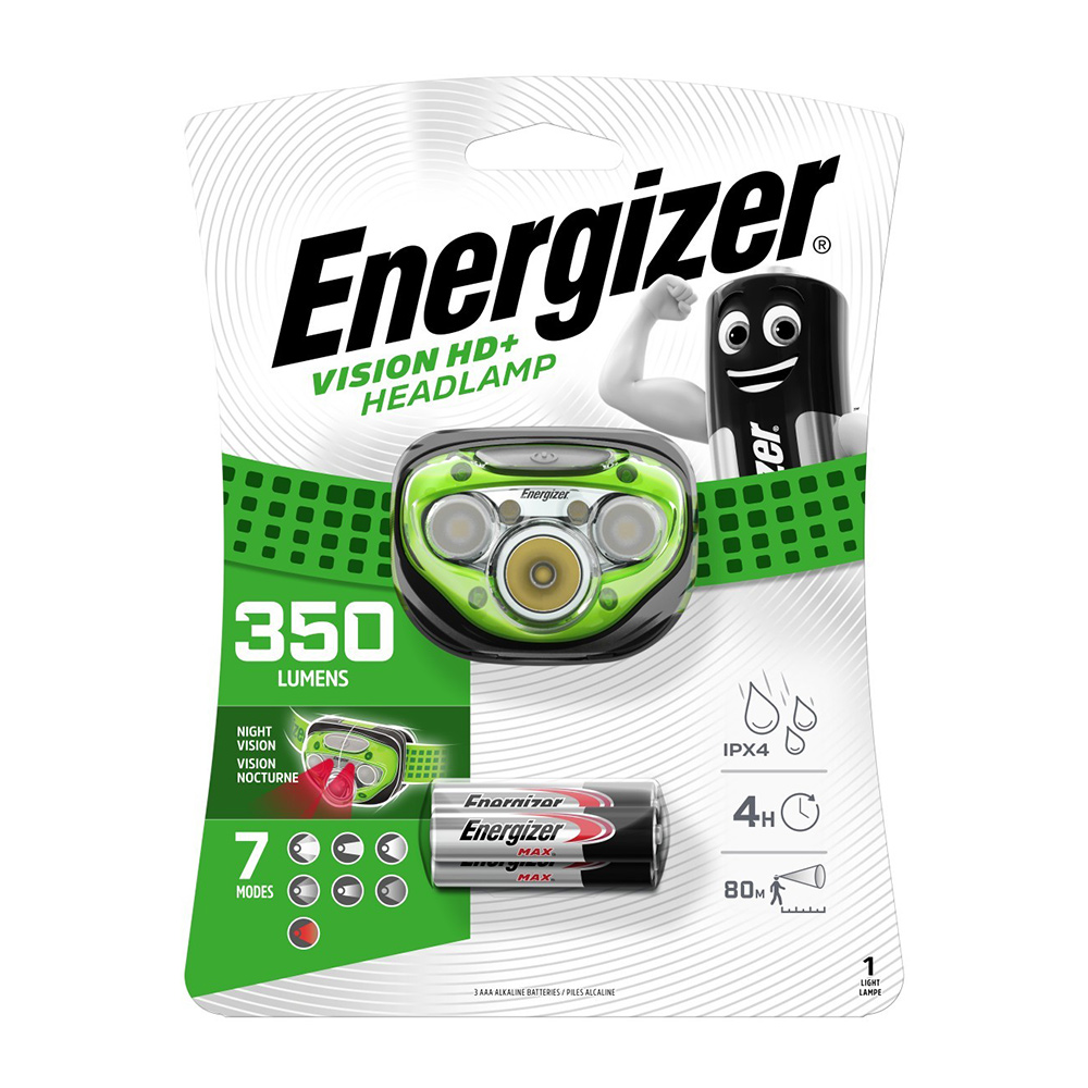 фото Фонарь налобный energizer hl vision hd (e300280604) светодиодный 5 led на батарейках пластик