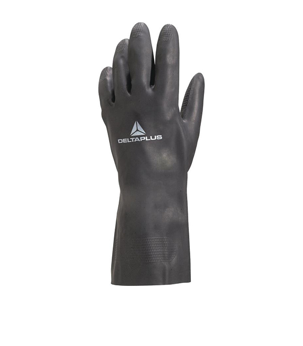 Перчатки х/б кислотоустойчивые Delta Plus (VE509NO09/2007) с неопреновым покрытием водонепроницаемые 9 (L) черные перчатки атлетические stingrey неопрен