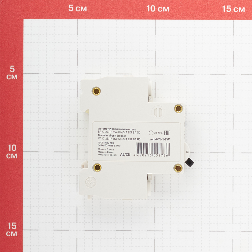 фото Автоматический выключатель ekf ва 47-29 (mcb4729-1-25c) 1p 25а тип c 4,5 ка 220 в на din-рейку