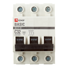 Автоматический выключатель EKF ВА 47-29 (mcb4729-3-32C) 3P 32А тип C 4,5 кА 400 В на DIN-рейку